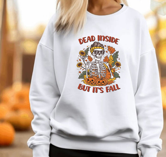 Dead inside skeleton fall sweatshirt