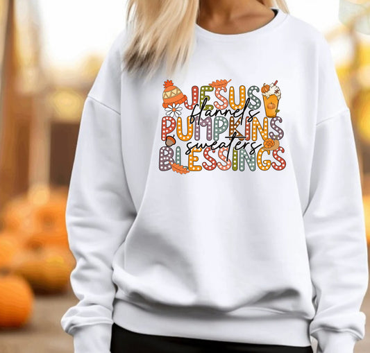 Jesus pumpkin blessings fall sweatshirt