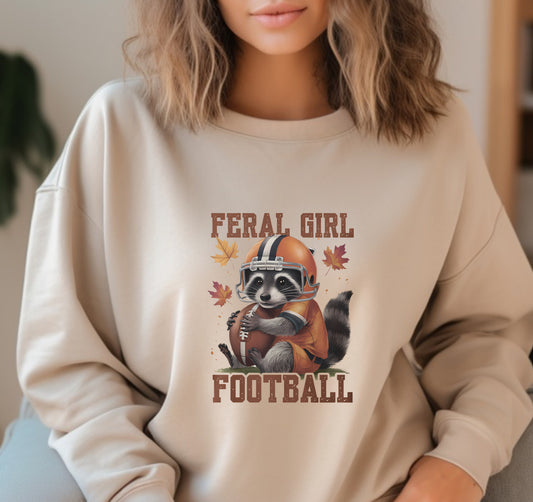 Feral girl football fall sweatshirt