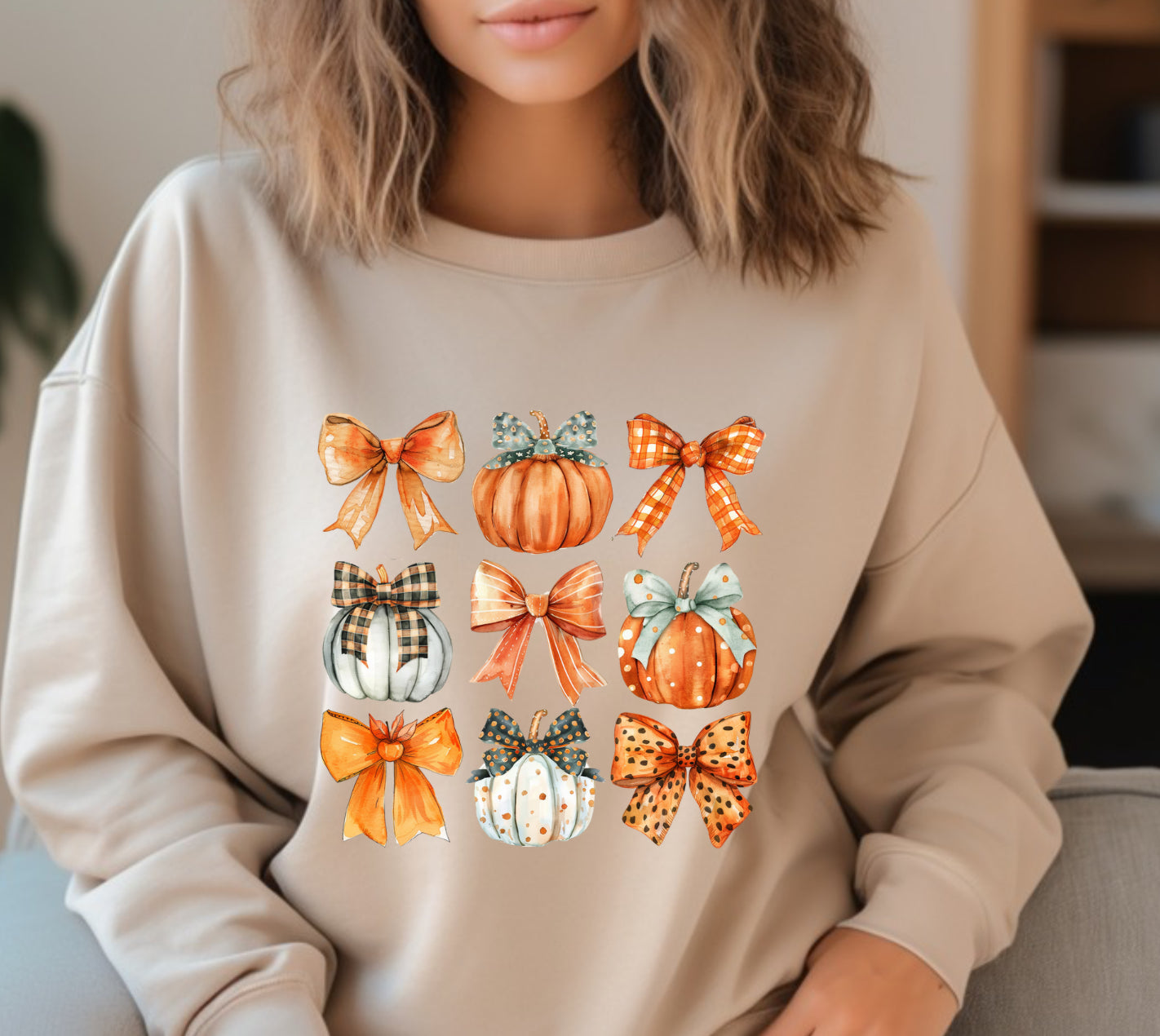 Pumpkin coquette fall sweatshirt