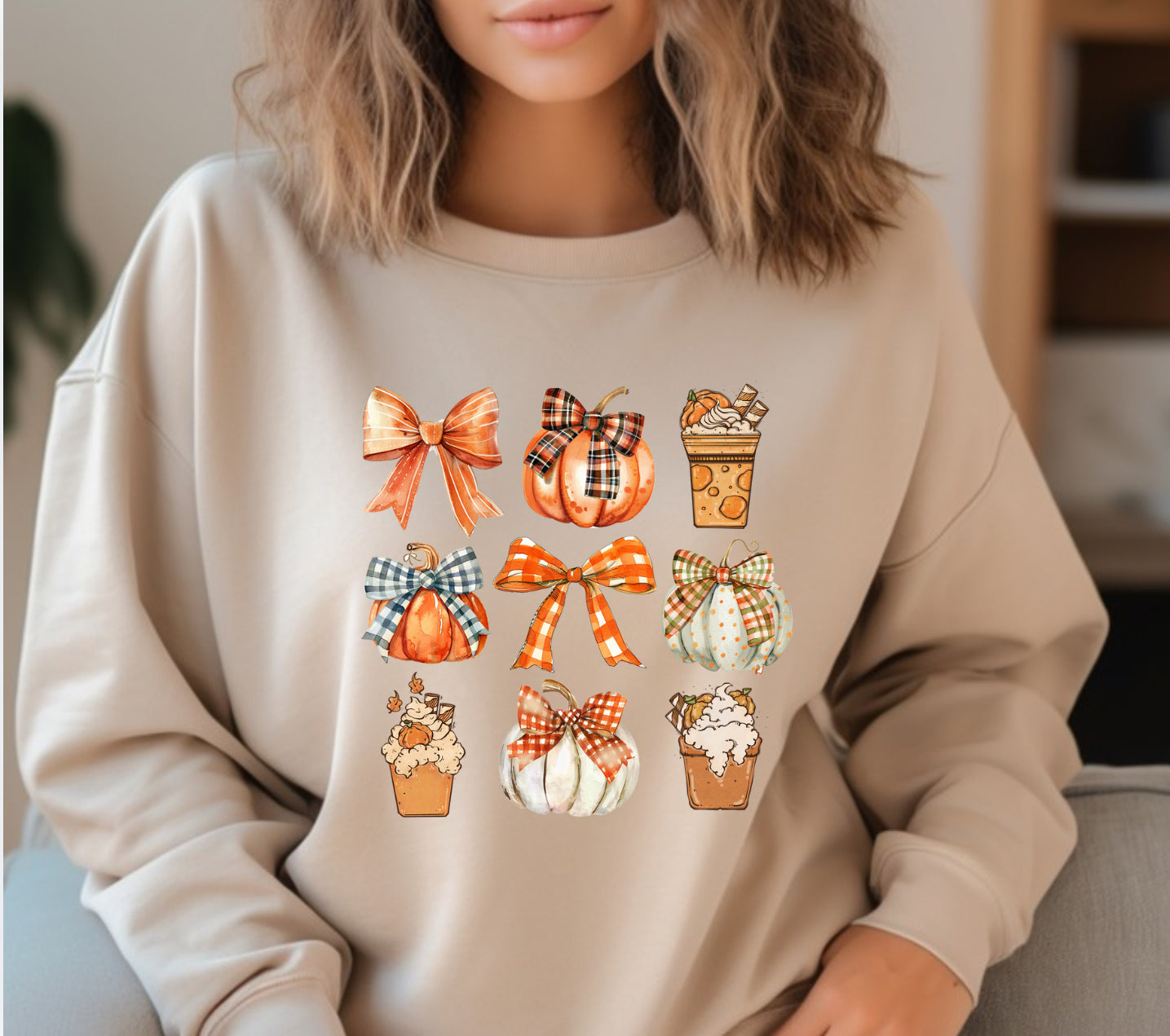 Coffee and pumpkin coquette fall sweatshirt