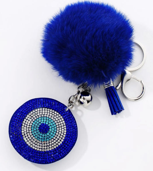 Evil eye rhinestone keychain