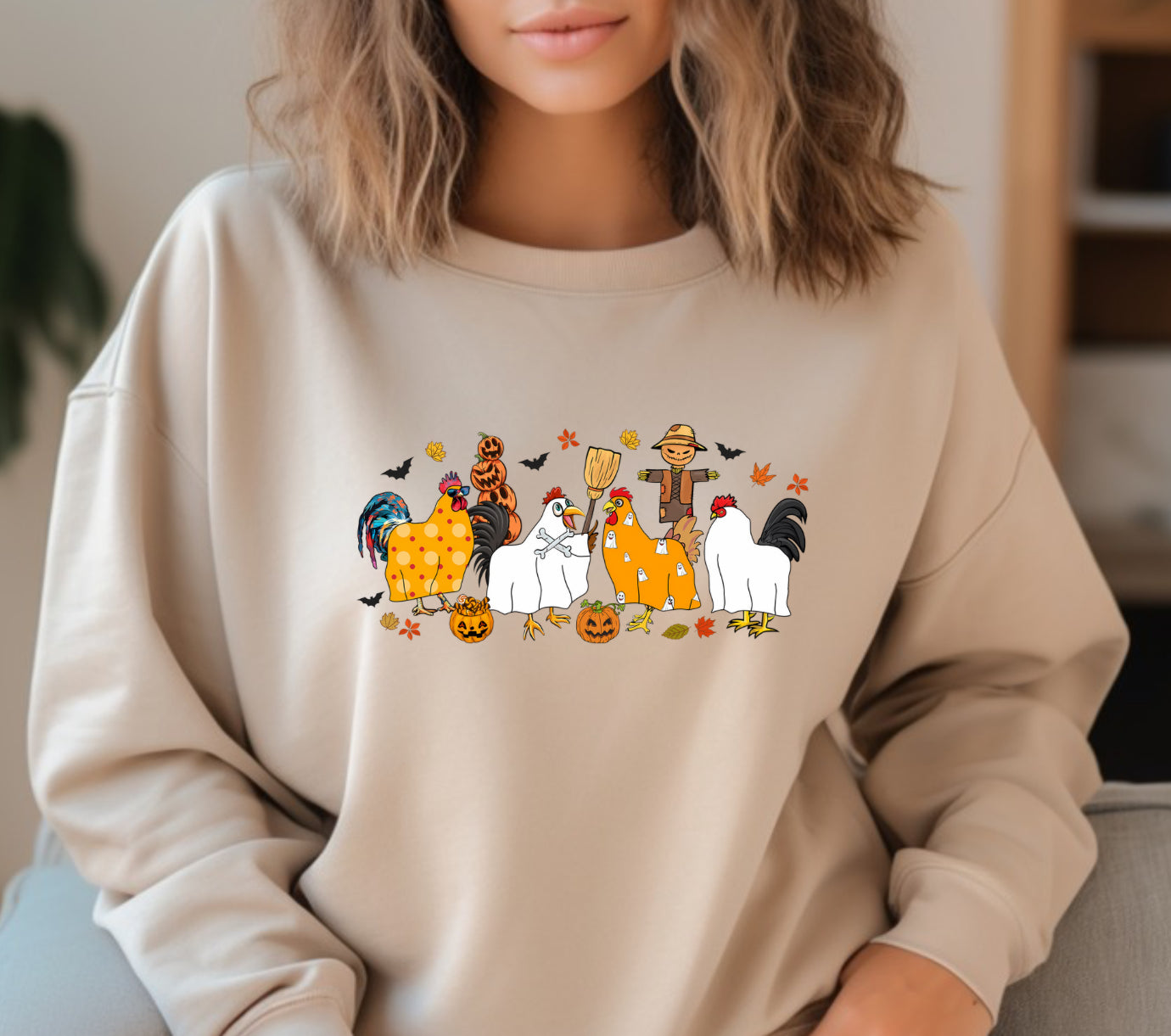 Halloween chickens sweatshirt