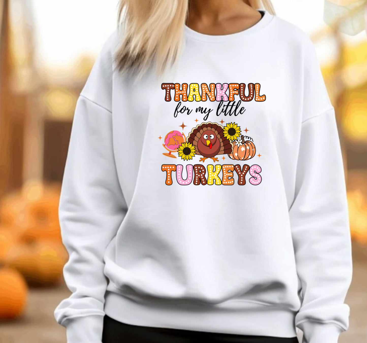 Thankful turkey fall sweatshirt