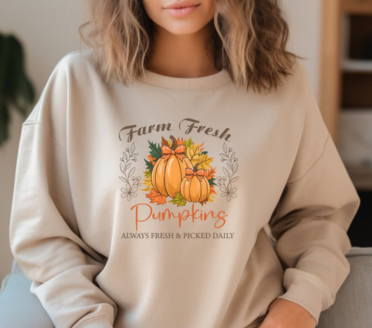 Farm fresh pumpkins fall sweatshirt