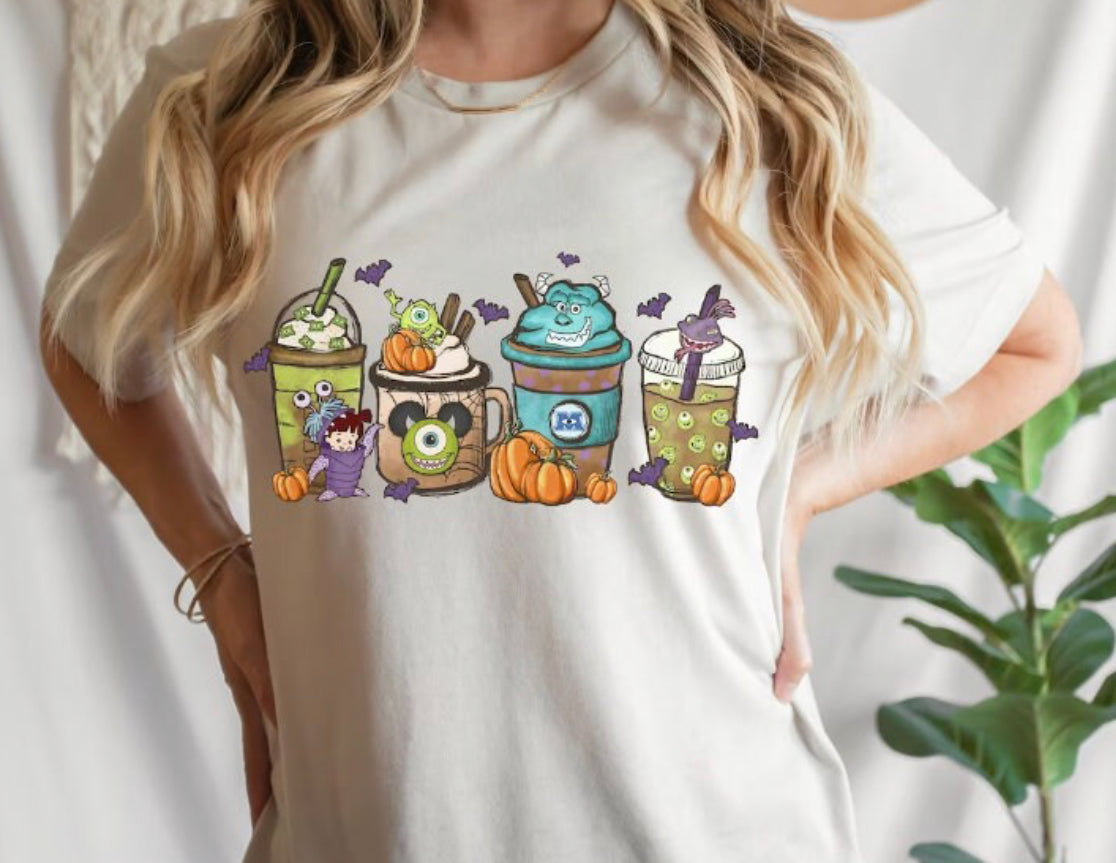 Monsters Halloween coffee collection T-shirt