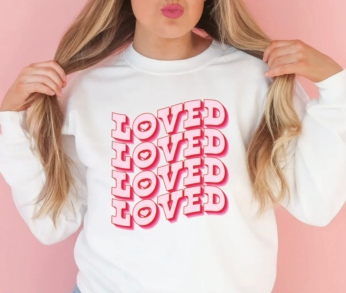 3D letters loved available in crewneck and hoodies