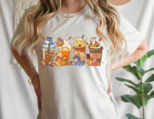 Pooh Bear Fall coffee collection T-shirt