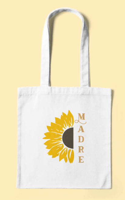 Madre girasol Tote bags