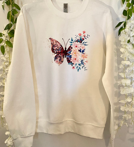 Pink butterfly sweatshirt