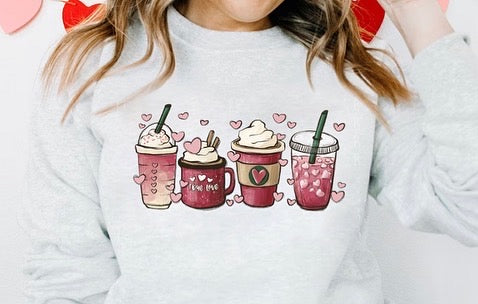 Hearts Coffee Collection sweatshirt