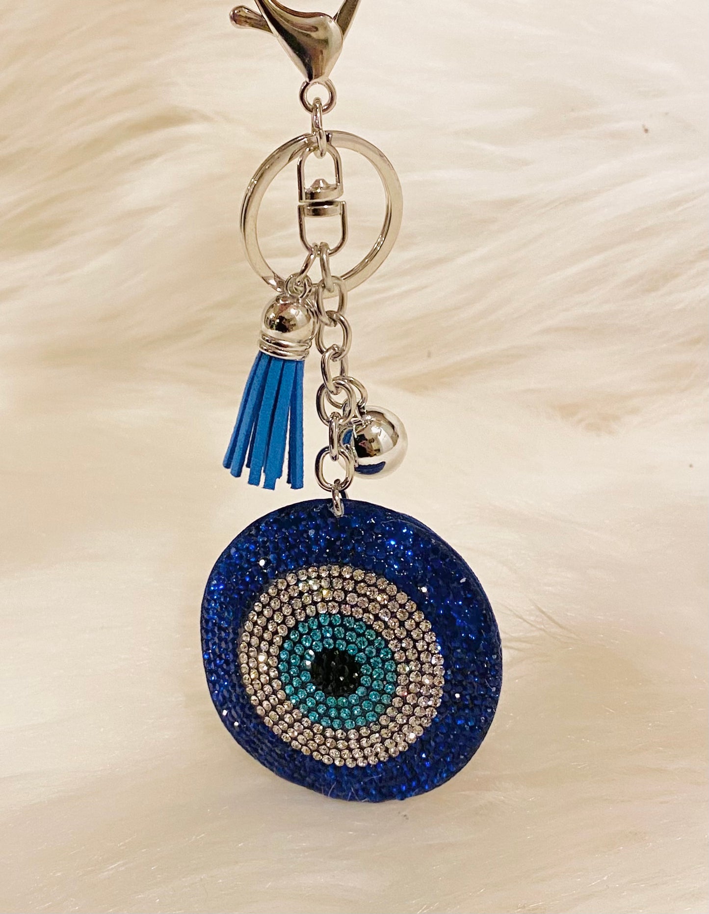 Evil eye rhinestone keychain