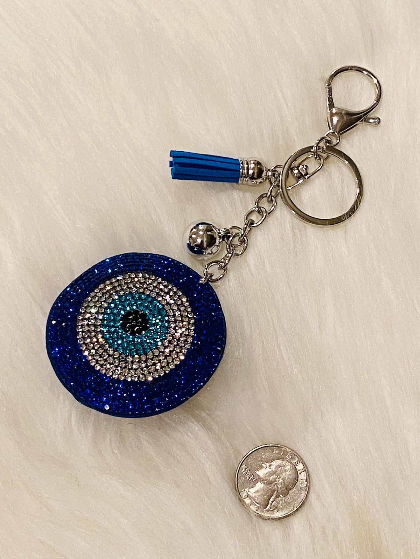 Evil eye rhinestone keychain