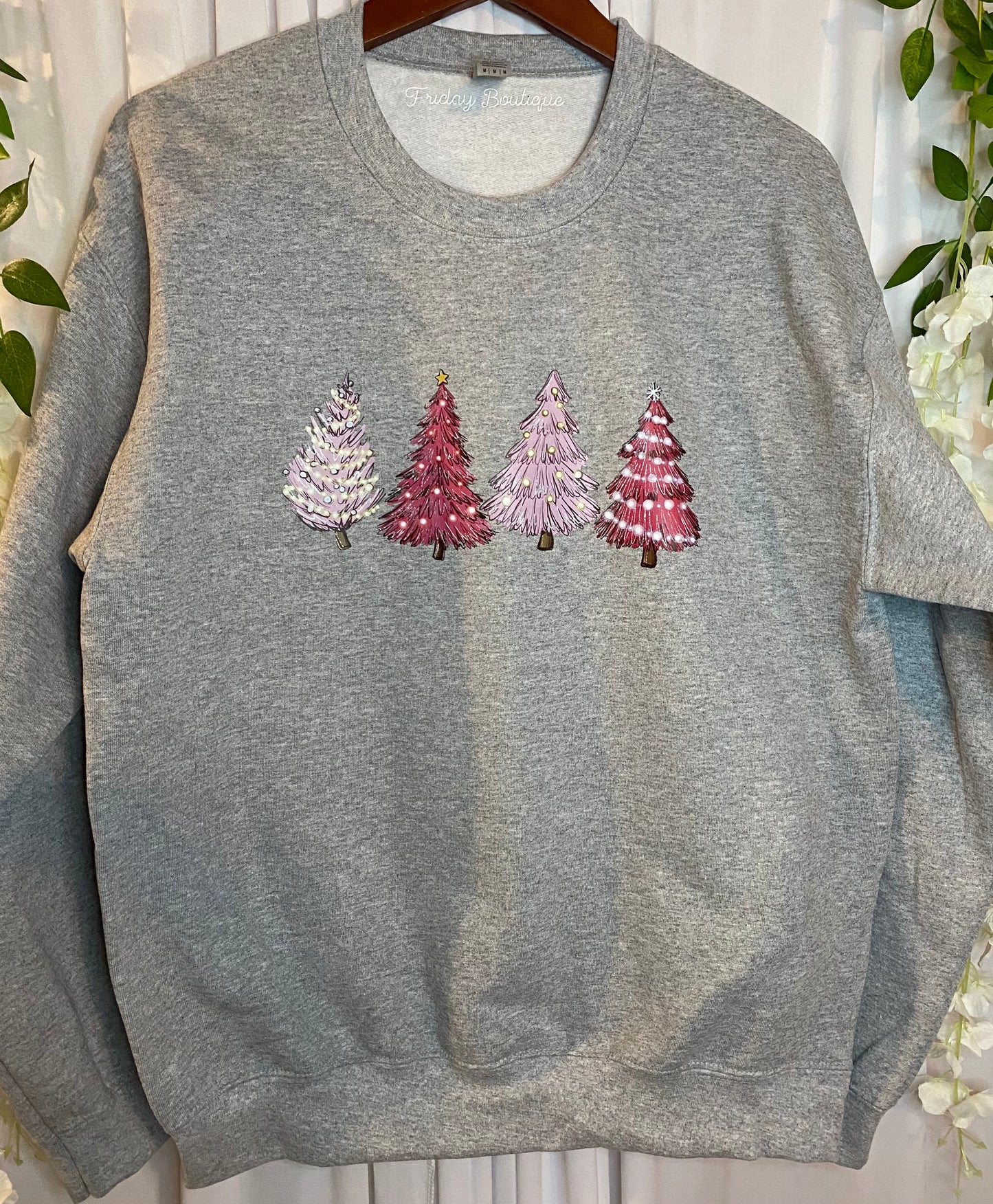 Pink Christmas Trees Sweatshirt